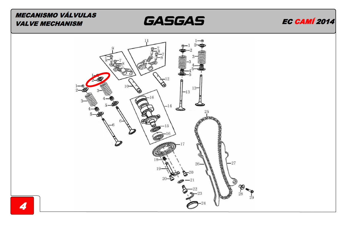 Gas Gas Cami AJP PR5 ,Valve Spring Seat, 15705ME300000