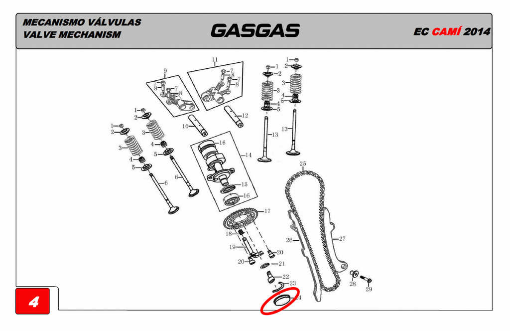 Gas Gas Cami AJP PR5 ,Cylinder Head Seal,/Plug 11264ME300000
