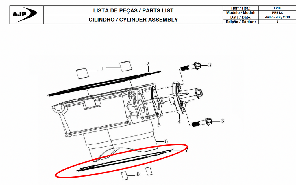 Gas Gas Cami AJP PR5 ,Cylinder Base Gasket, 90205ME300000