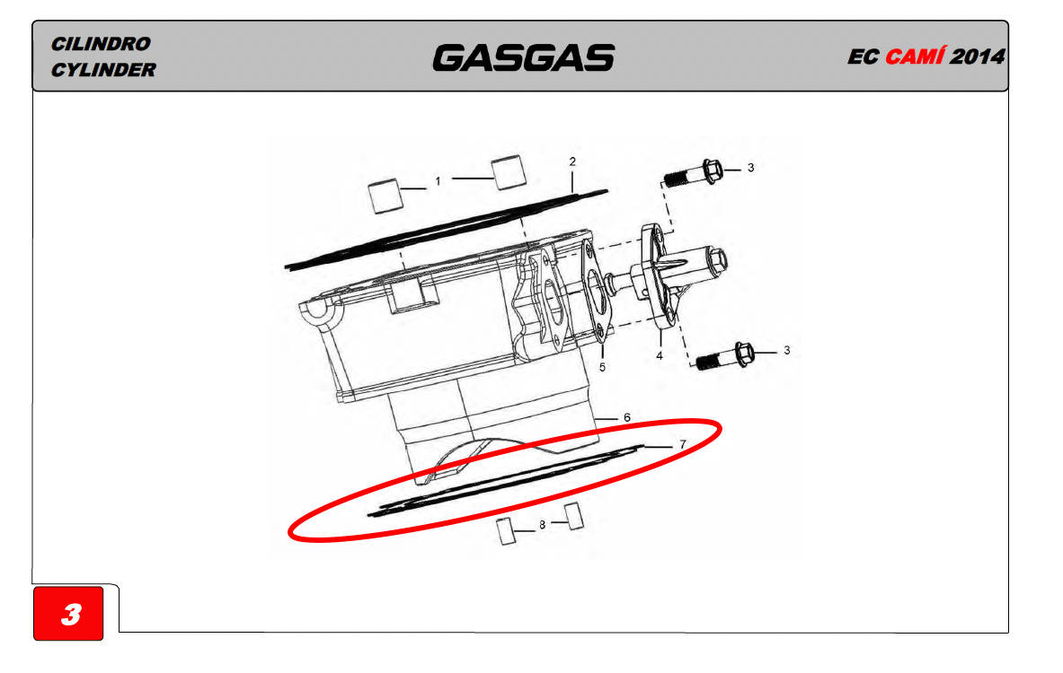 Gas Gas Cami AJP PR5 ,Cylinder Base Gasket, 90205ME300000