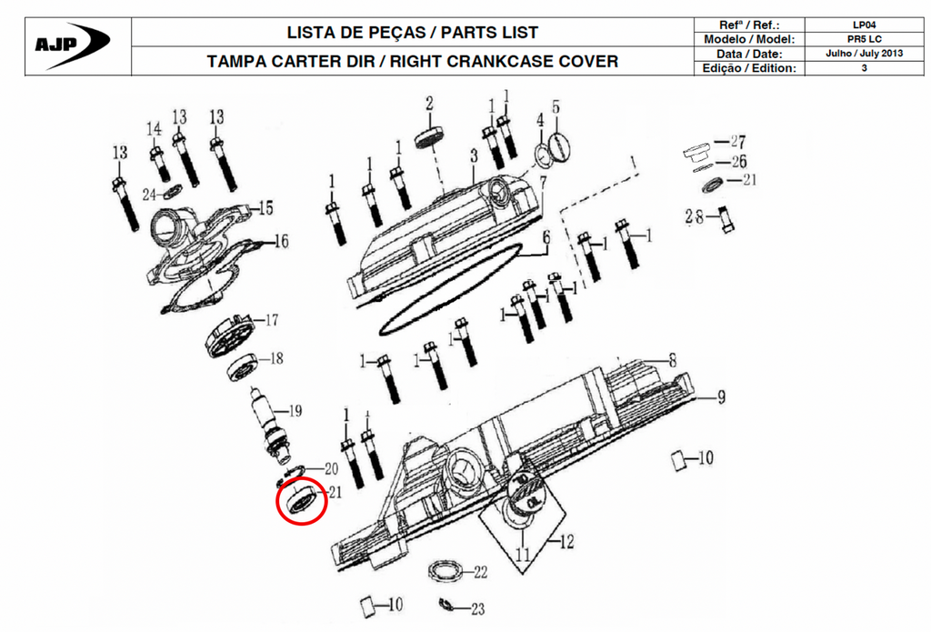 Gas Gas AJP Zongshen NC250 ,Water Pump Sea,l 90326-ME30-0000