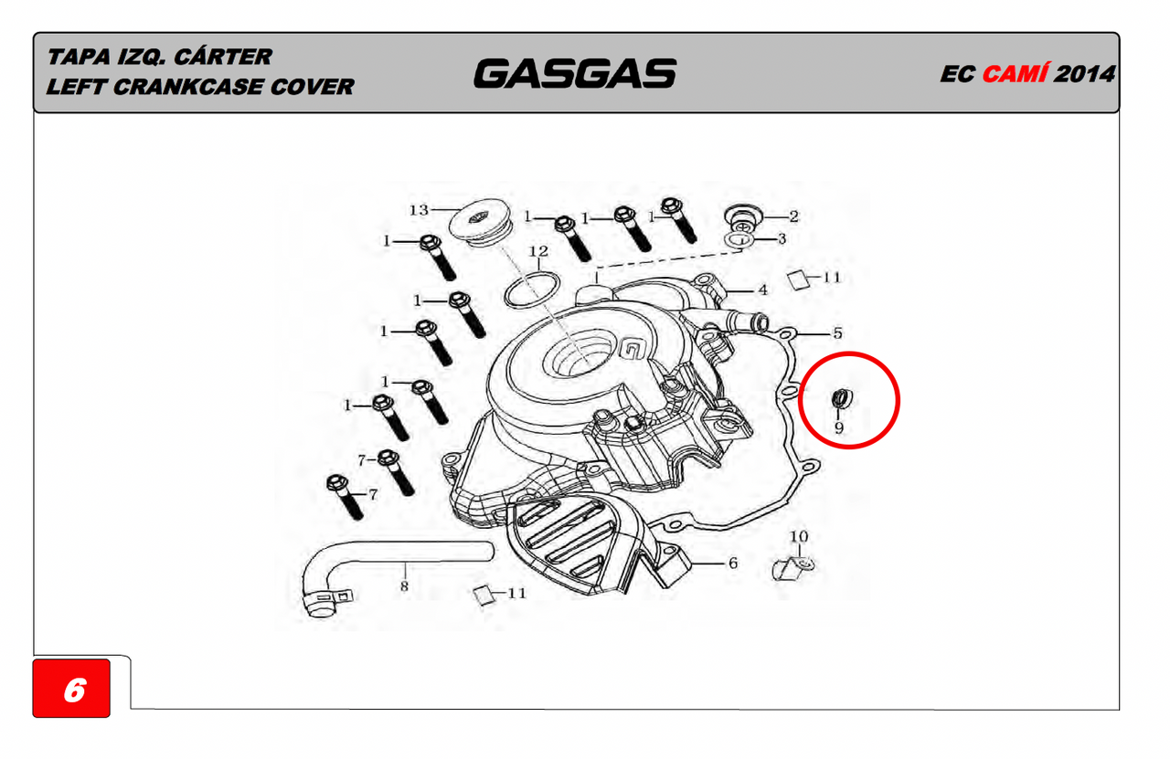 Gas Gas AJP Zongshen NC250 ,Left Crankcase Seal, 90302-H092-0000
