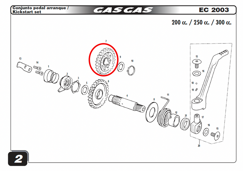 Gas Gas EC FSE HP Wild ,Kickstart Gear, Genuine NOS ME250126001