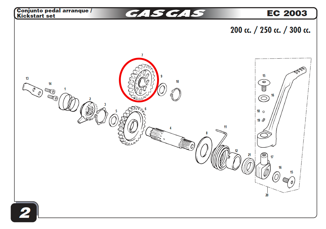 Gas Gas EC FSE HP Wild ,Kickstart Gear, Genuine NOS ME250126001