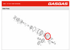 Gas Gas TXT Boy, Water Pump Gear, Genuine, NOS, MT50018005