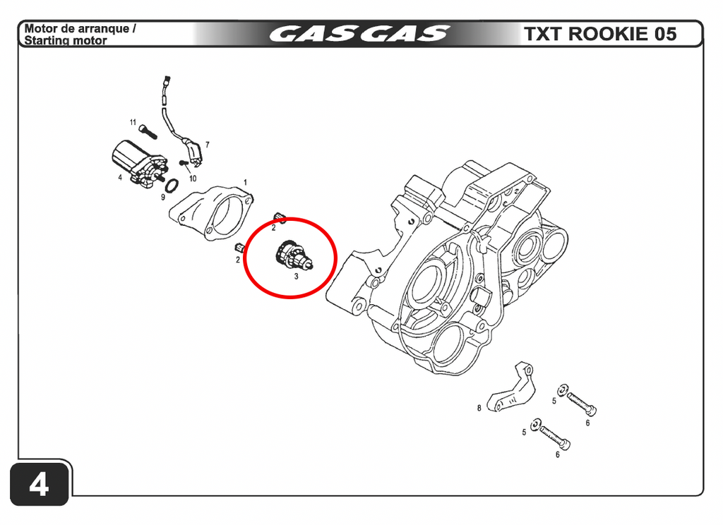 Gas Gas TXT Rookie ,Starting Gear, Genuine NOS Y00.250036