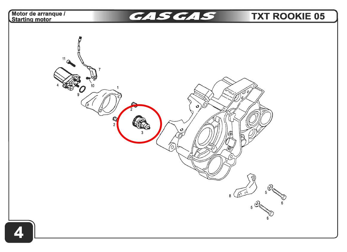 Gas Gas TXT Rookie ,Starting Gear, Genuine NOS Y00.250036