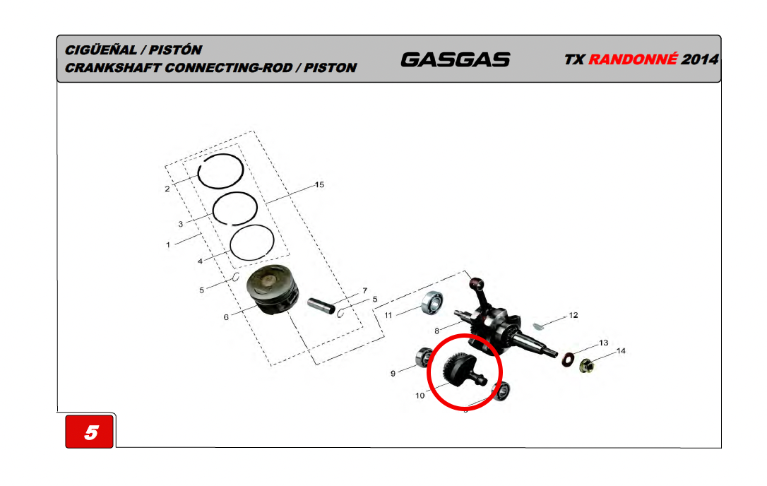 Gas Gas Randonne ,Crank Balance Shaft, F28-230000-0