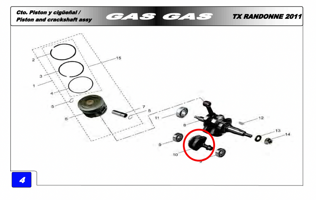 Gas Gas Randonne ,Crank Balance Shaft, F28-230000-0
