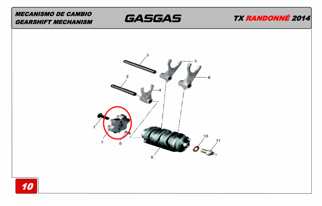 Gas Gas Randonne ,Gear Shift Star, F28-500751-0