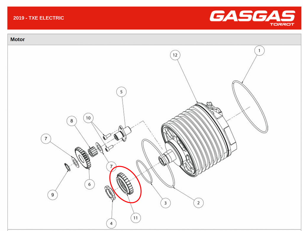 Gas Gas TXE Electric ,Primary Gear, MT42100GG-CHA-1