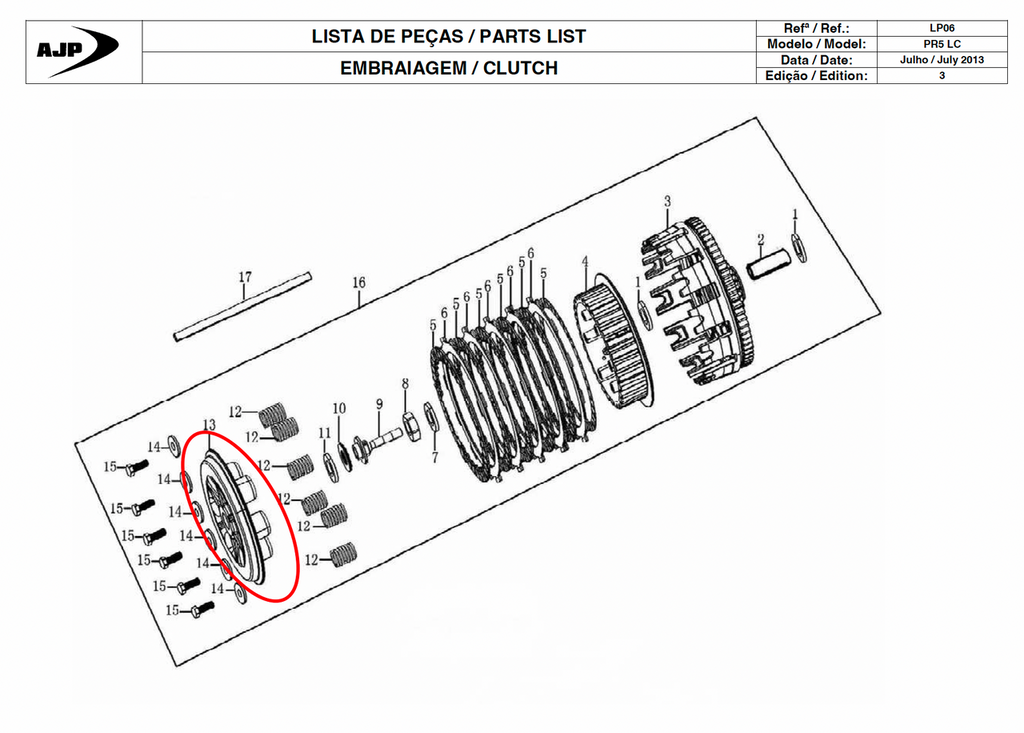 Gas Gas Cami AJP PR5 Zongshen NC250 ,Clutch Cover Plate, 22122ME300000