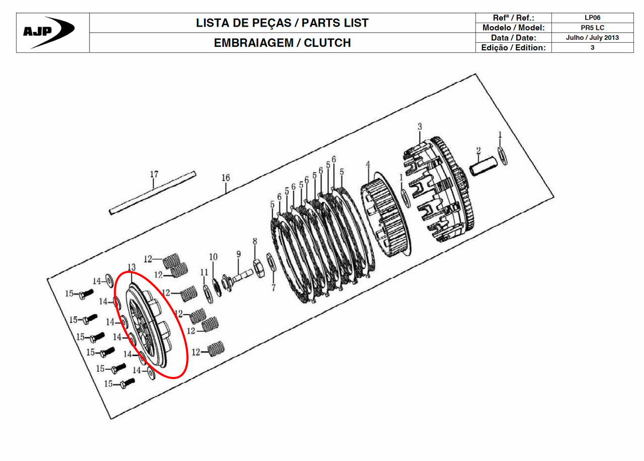 Gas Gas Cami AJP PR5 Zongshen NC250 ,Clutch Cover Plate, 22122ME300000
