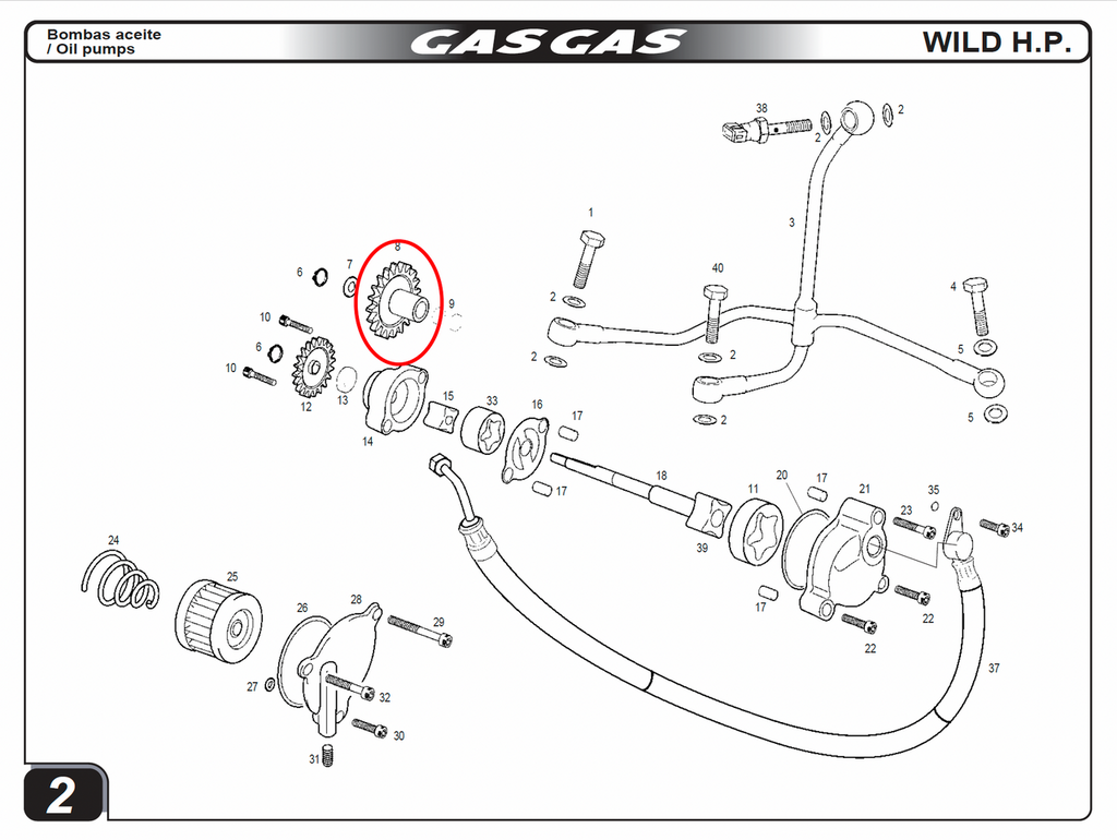 Gas Gas 450 ,Oil Pump Sprocket 27T,