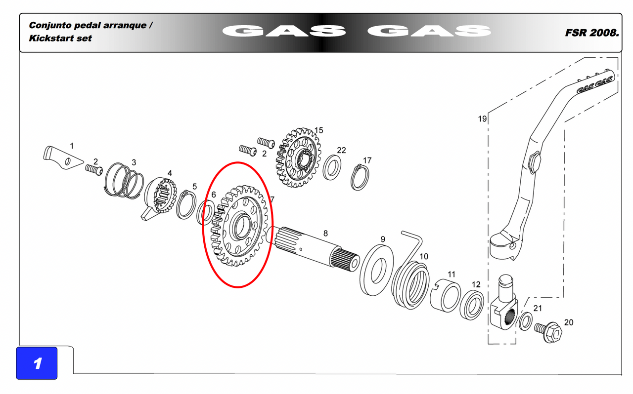 Gas Gas 450 ,Kickstart Gear, 2008-2009 MFS852004508