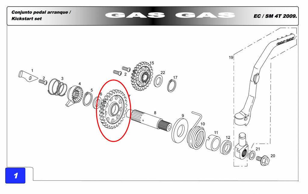 Gas Gas 450 ,Kickstart Gear, 2008-2009 MFS852004508