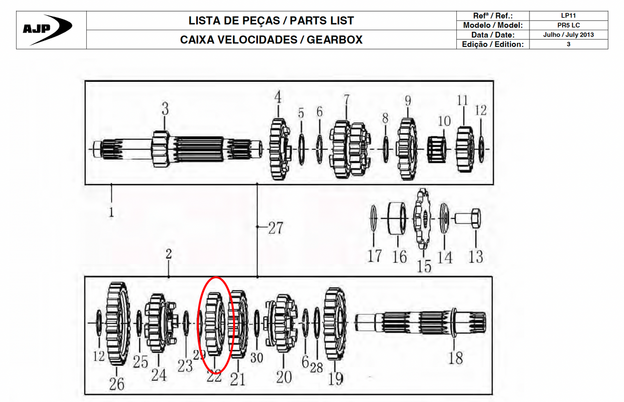 Gas Gas Cami AJP PR5 Zongshen NC250 ,Gear C4,  23242ME300004