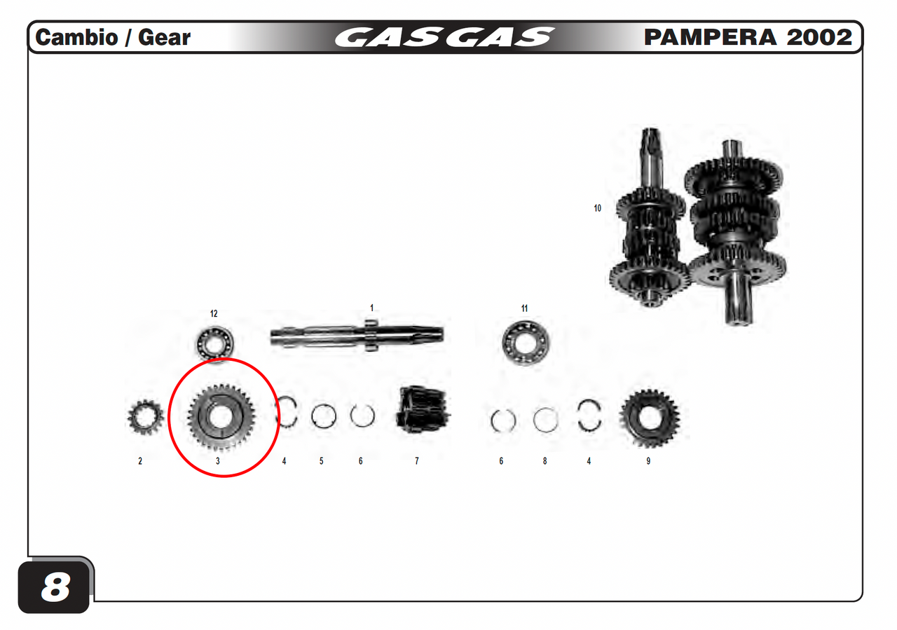 Gas Gas TX TXT Pampera ,6th Primary Gear, 32T MT27836074