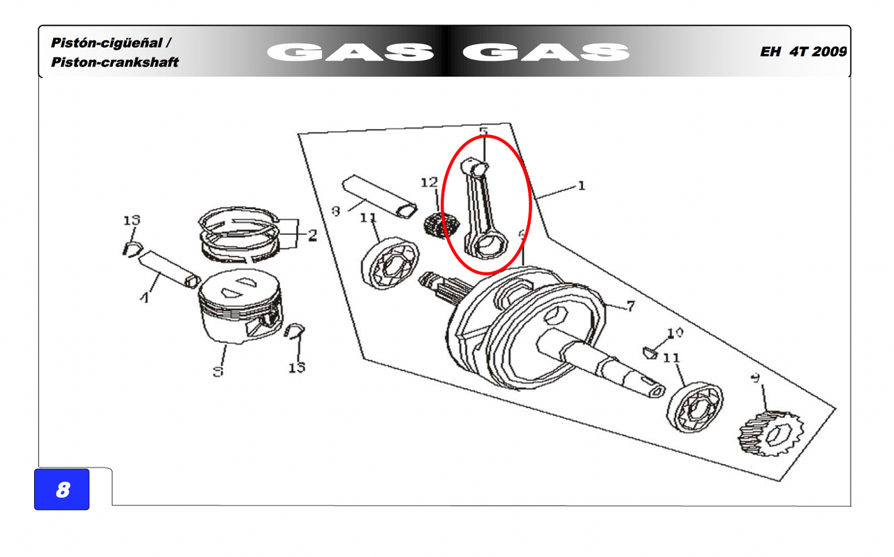 Gas Gas Pampera 125 4 Stroke ,Conrod, NOS Part No 103201-I100