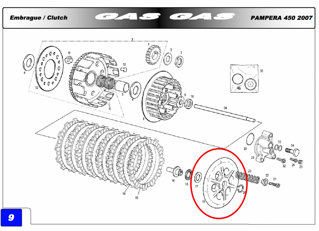 Gas Gas EC HP Quad FSE ,Clutch Pressure Plate,  NOS ME25632006