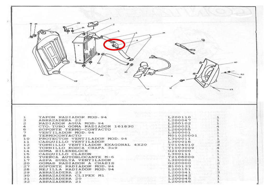 Gas Gas ,Thermo Contact Support, Contact GT NOS L200055