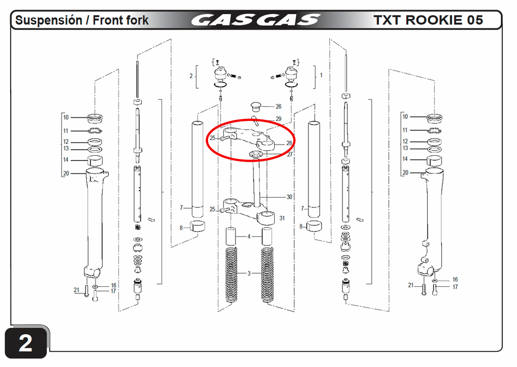 Gas Gas TXT ,Top Yoke, Genuine NOS ST950300