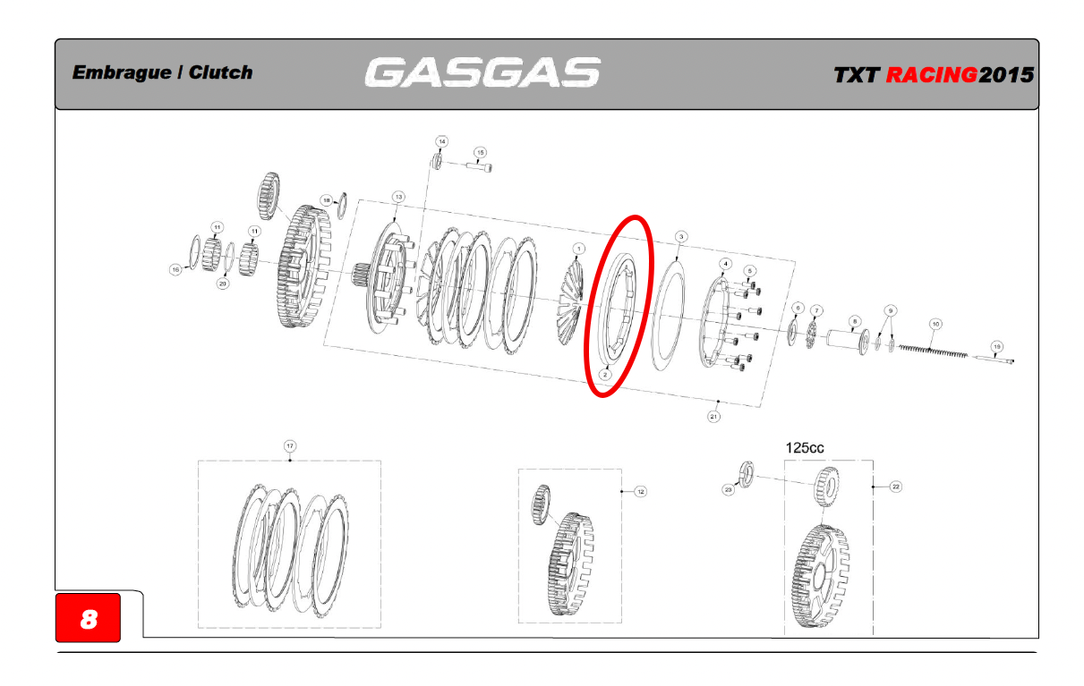 Gas Gas TXT ,Clutch Pressure Plate, Genuine NOS MT280632006