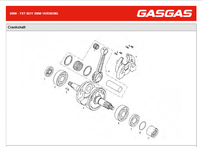 Gas Gas TXT Boy ,Crankshaft Complete, NOS MIT50012000