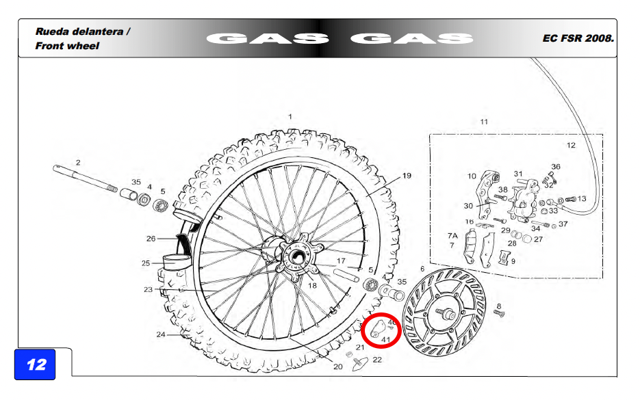 Gas Gas EC FSE ,Speedo Sensor Magnetic Support, BE250334008