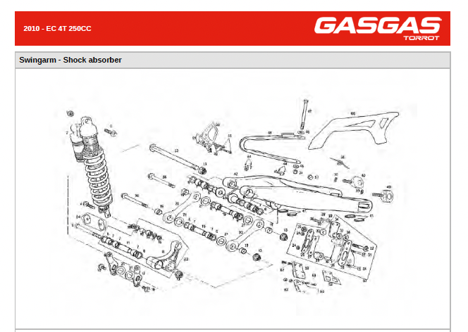 Sachs K52 ,Rear Shock, For Gas Gas EC NOS BE300002509