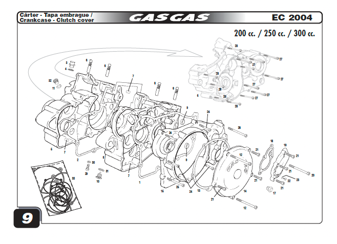 Gas Gas EC200 Genuine ,Crankcase Set, 2003-04 Bearings & Seals Inc