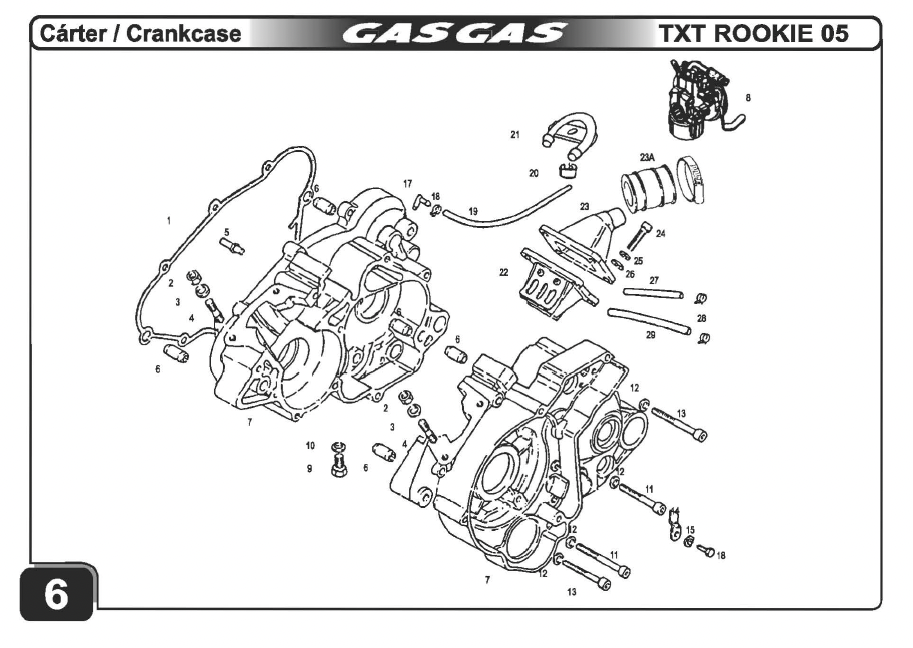 Gas Gas TXT-EC Rookie ,Crankcase Set, Genuine NOS Y00.120700