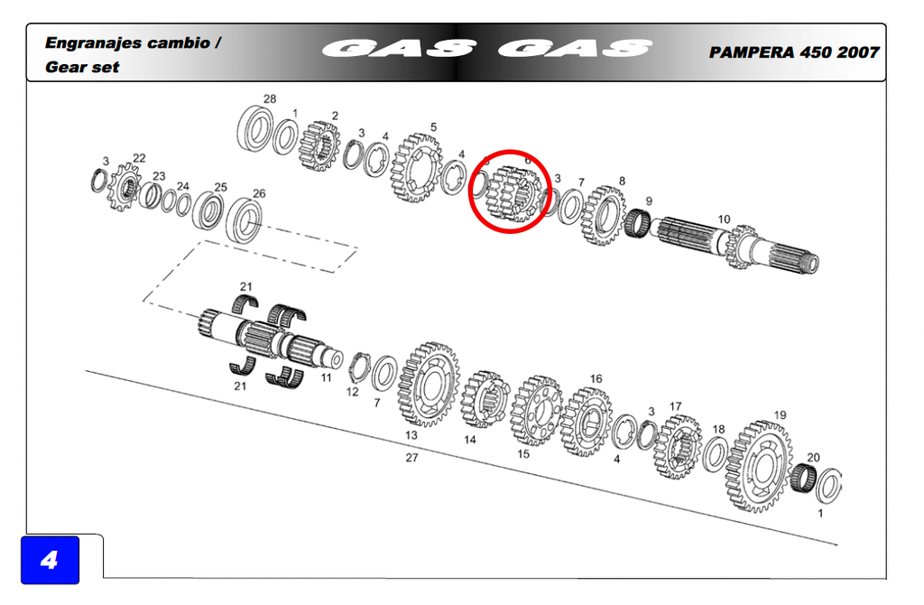 Gas Gas ,Primary Gear 3-4, Fits EC HP Wild FSE ME25636072