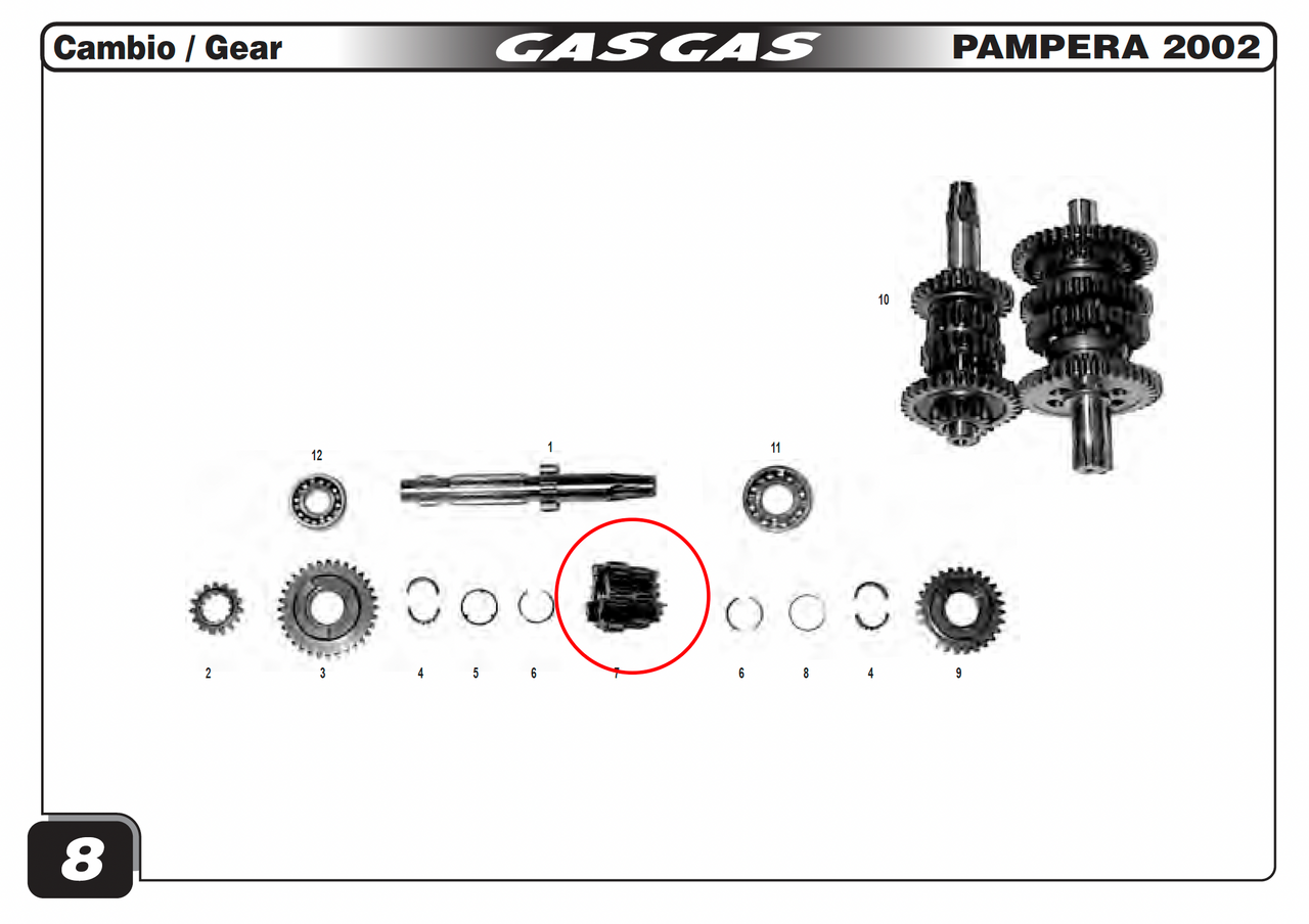 Gas Gas TXT TX Pampera ,Primary Gear, 3/4 18T/21T NOS MT27836072