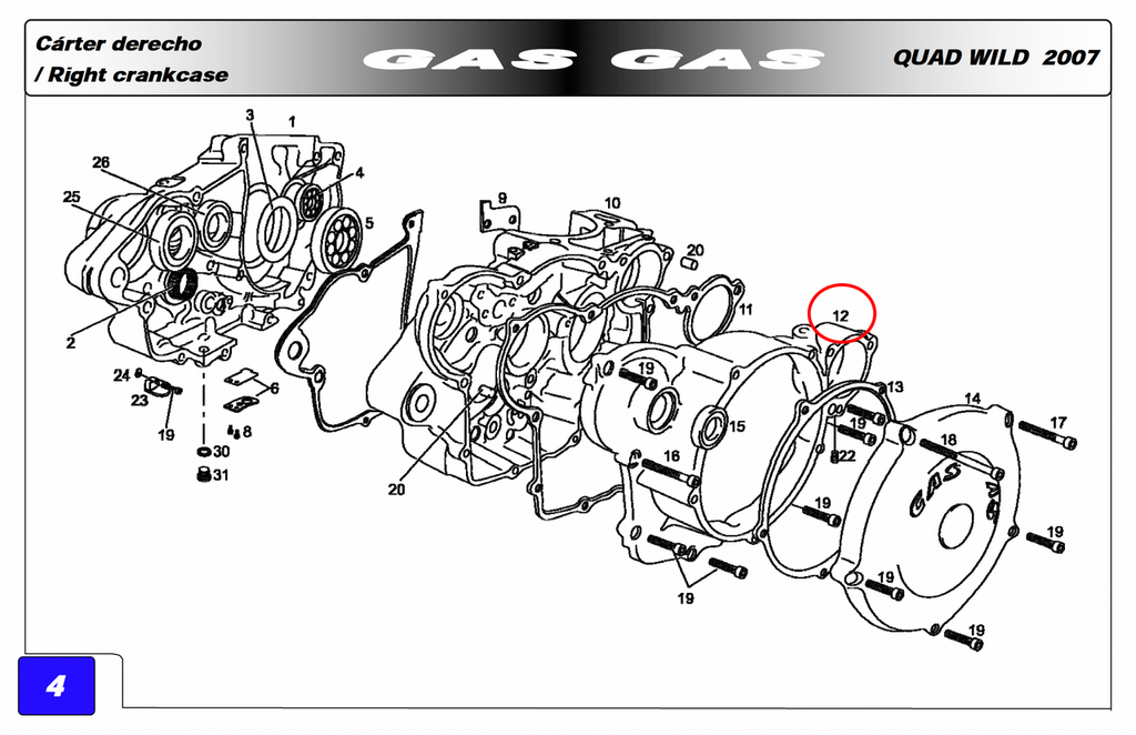 Gas Gas HP Wild 450 ,Ignition Cover, Genuine NEW MQ450510004