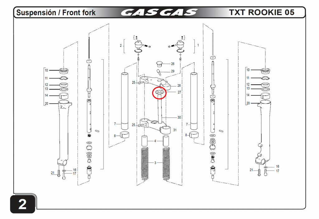 Gas Gas TXT Pampera Rookie  & Boy ,Yoke Shaft Nut, BT27910029