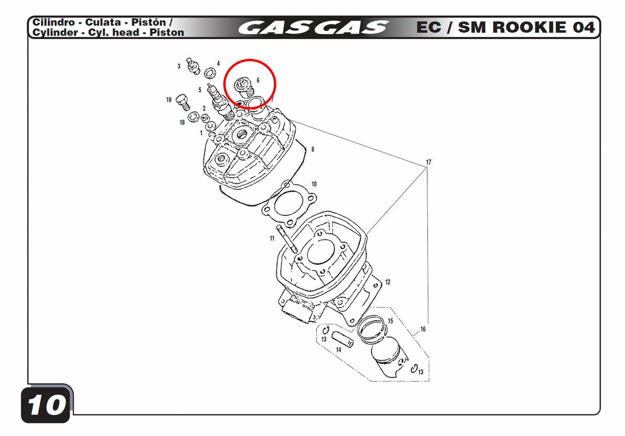 Gas Gas TXT EC SM Rookie ,Thermostat, Part Number Y00.277104