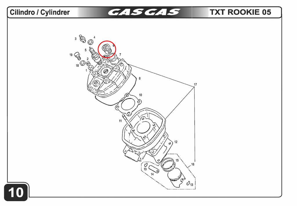 Gas Gas TXT EC SM Rookie ,Thermostat, Part Number Y00.277104