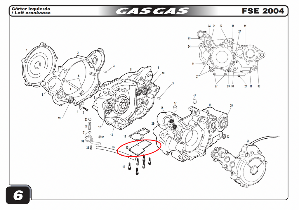 Gas Gas HP Wild FSE Lower ,Crankcase Cover, NOS MFS400110122