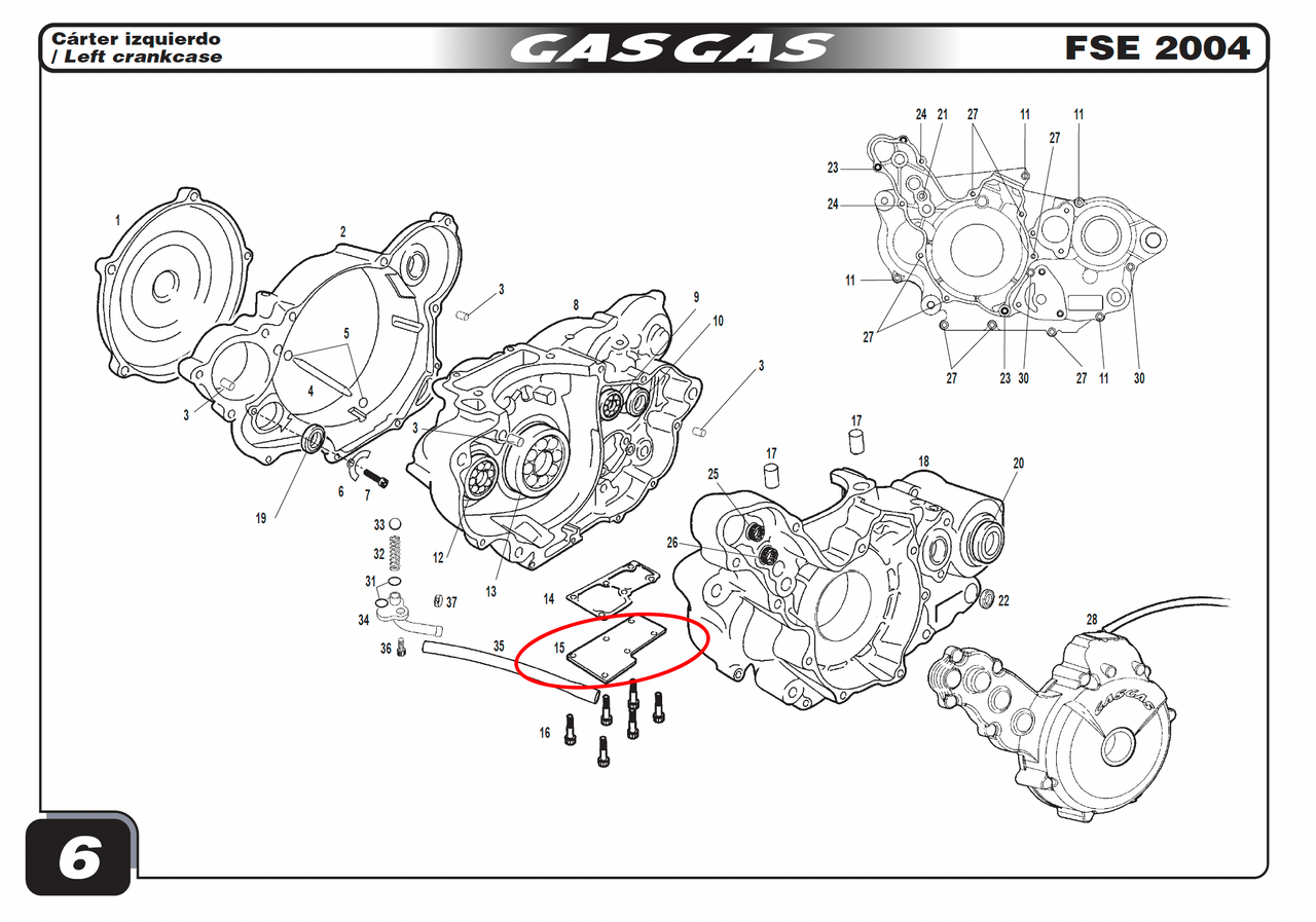 Gas Gas HP Wild FSE Lower ,Crankcase Cover, NOS MFS400110122