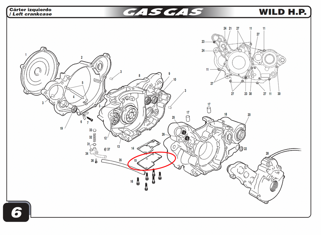 Gas Gas HP Wild FSE Lower ,Crankcase Cover, NOS MFS400110122
