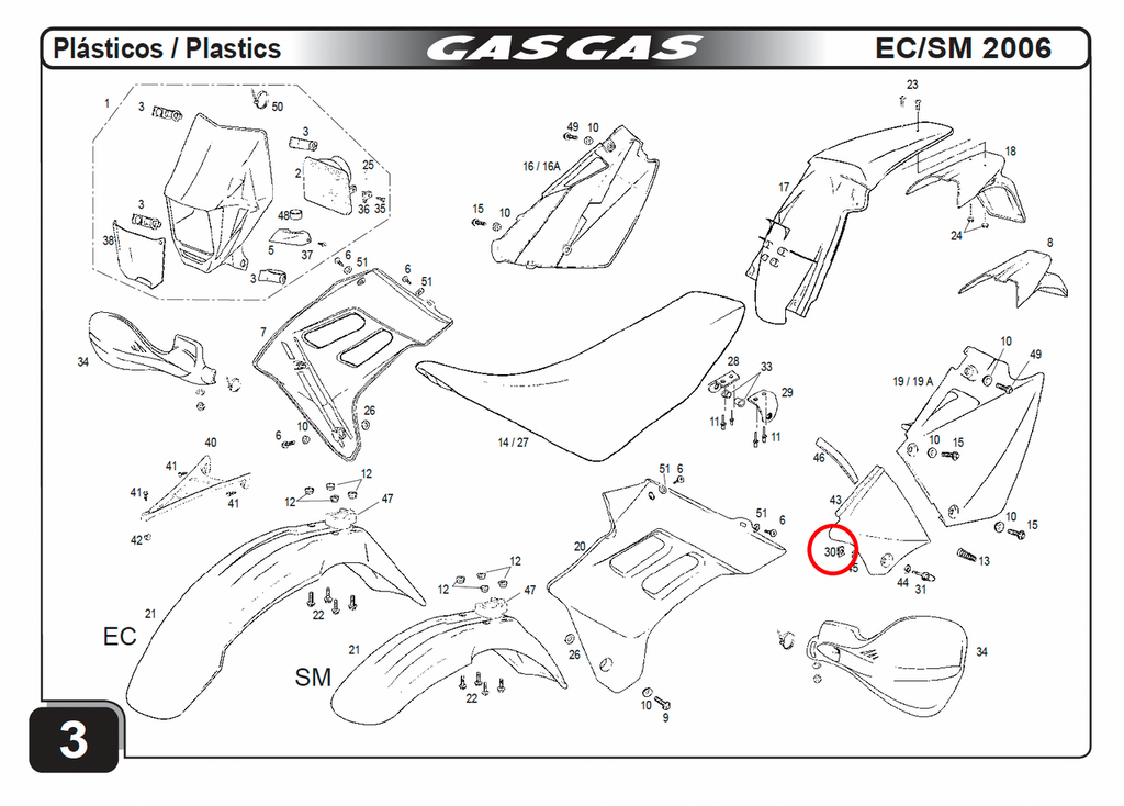 Gas Gas EC ,Side Panel Fixing,BE250128026