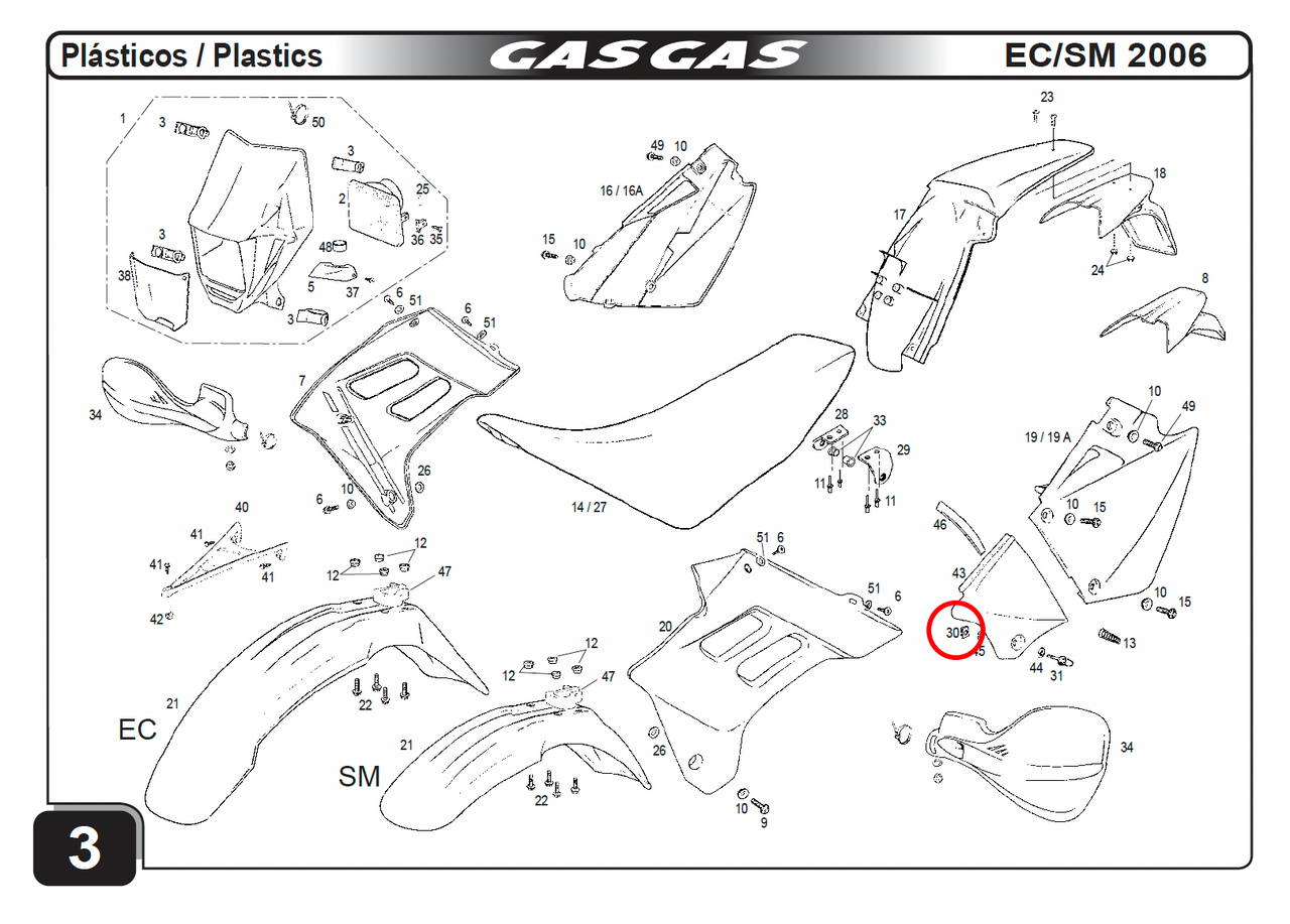 Gas Gas EC ,Side Panel Fixing,BE250128026
