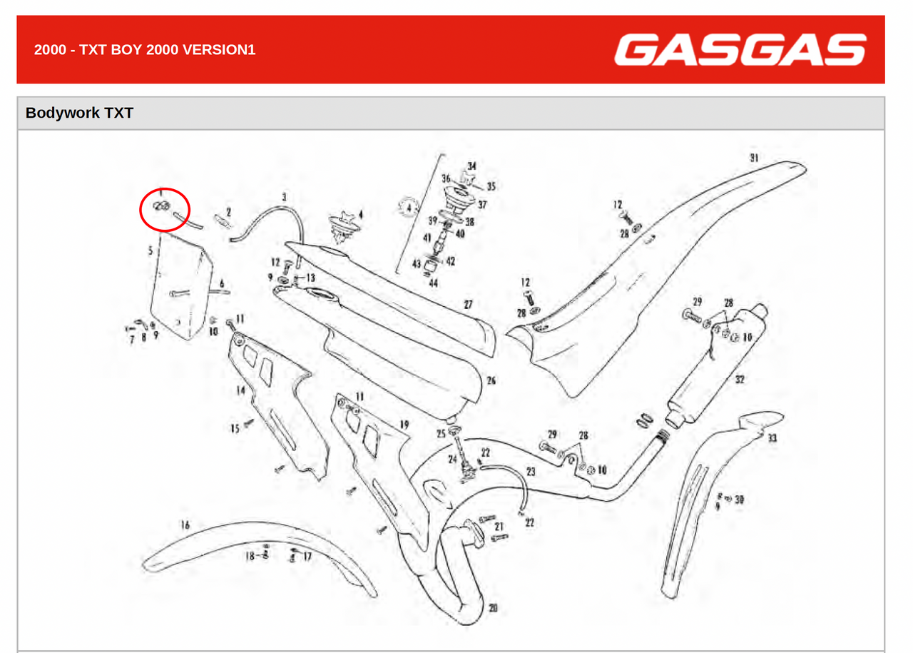 Gas Gas Fuel Cap ,Breather Pipe Holder, Genuine NOS BE250420076