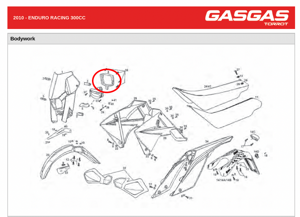 Gas Gas EC ,Headlight Bracket, Genuine NOS EE250002508