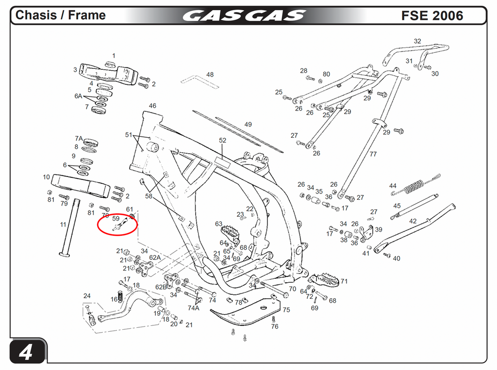 Gas Gas 450 ,Fitting With Filter Lower Frame, BFS450632209CT