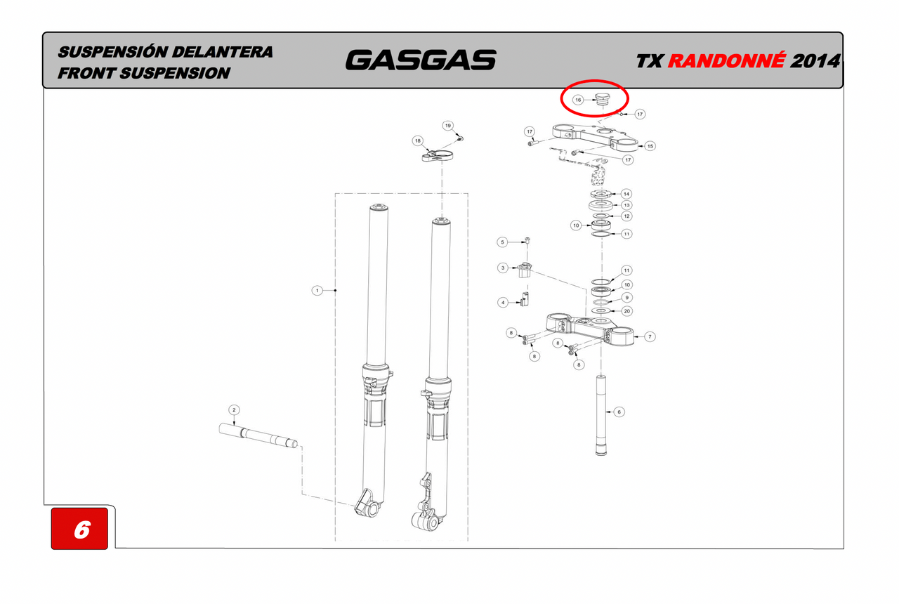 Gas Gas TXT ,Yoke Axle Cap, NOS BT280410030