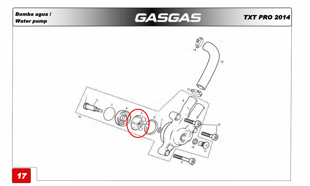 Gas Gas TXT ,Water Pump Impeller, MT280218007
