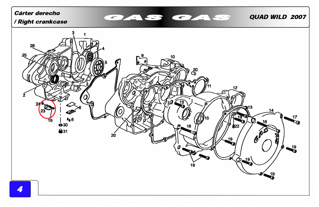 Gas Gas 450 ,Oil Suction Cover, Genuine NOS MFS400122550