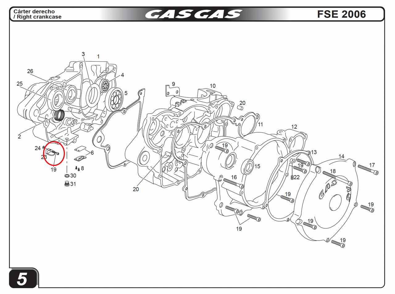 Gas Gas 450 ,Oil Suction Cover, Genuine NOS MFS400122550